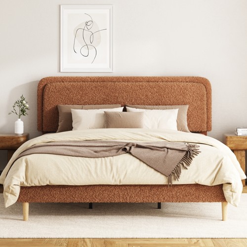 King upholstered platform bed - king,